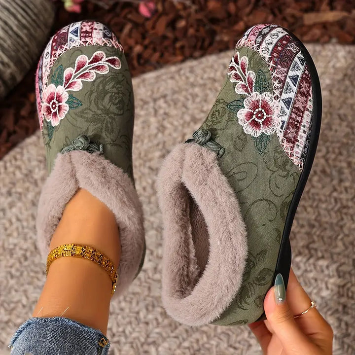Women's Warm Floral Winter Ankle Boots – Cozy, Lightweight & Non-Slip Everyday Shoes
