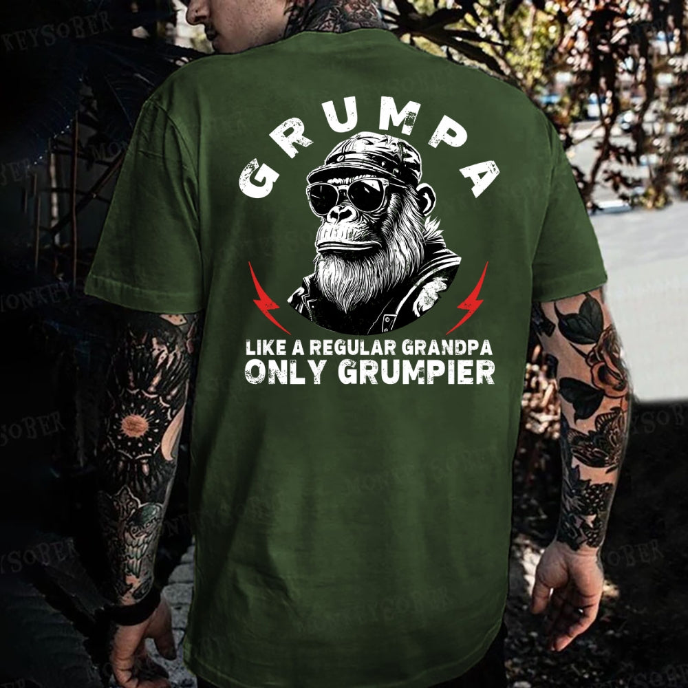 Grumpa Like A Regular Grandpa Only Grumpier  Monkey T-shirt