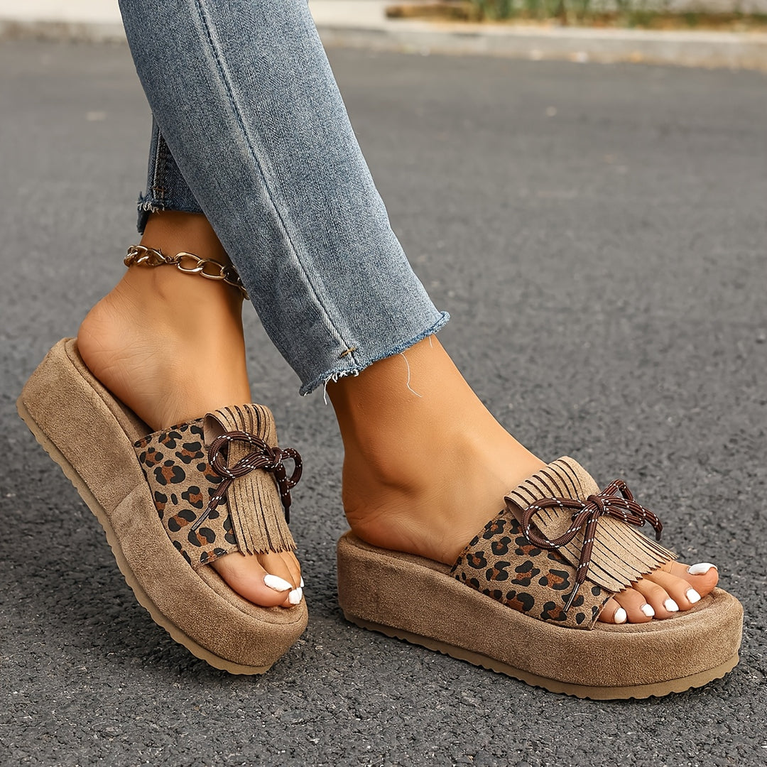 Tassel Bow Summer Sandals – Stylish Mid-Heel Comfort Sandals for Women