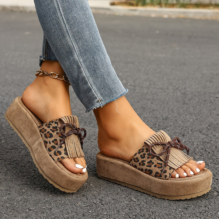 Tassel Bow Summer Sandals – Stylish Mid-Heel Comfort Sandals for Women