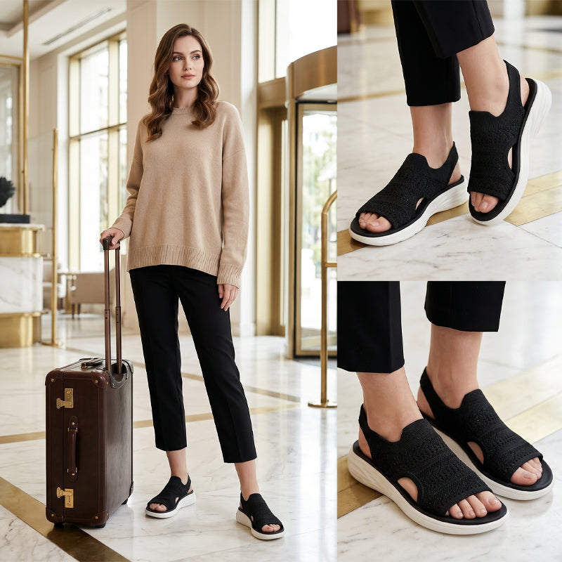 Breathable Knit Platform Sandals