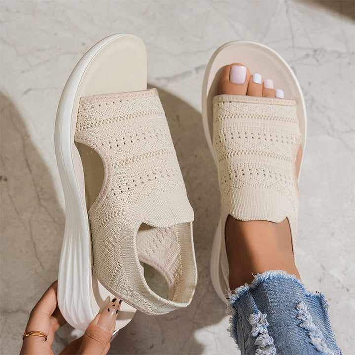 Breathable Knit Platform Sandals