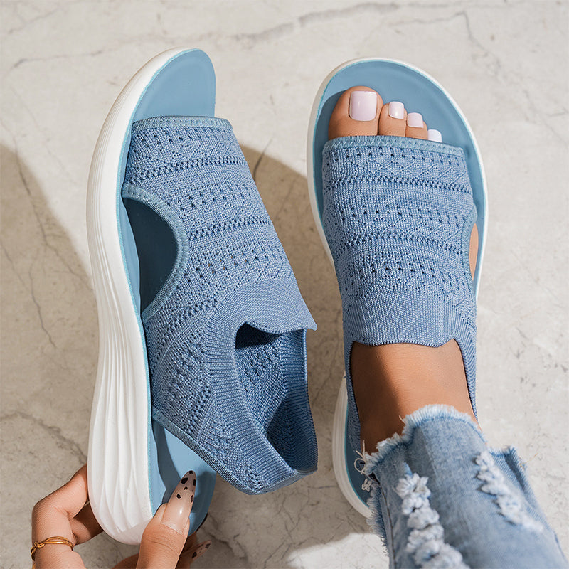 Breathable Knit Platform Sandals