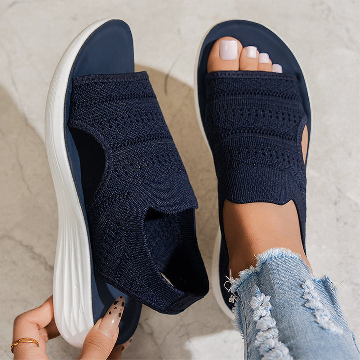 Breathable Knit Platform Sandals