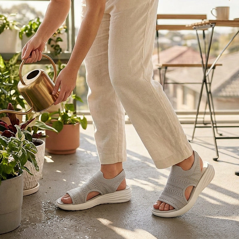 Breathable Knit Platform Sandals
