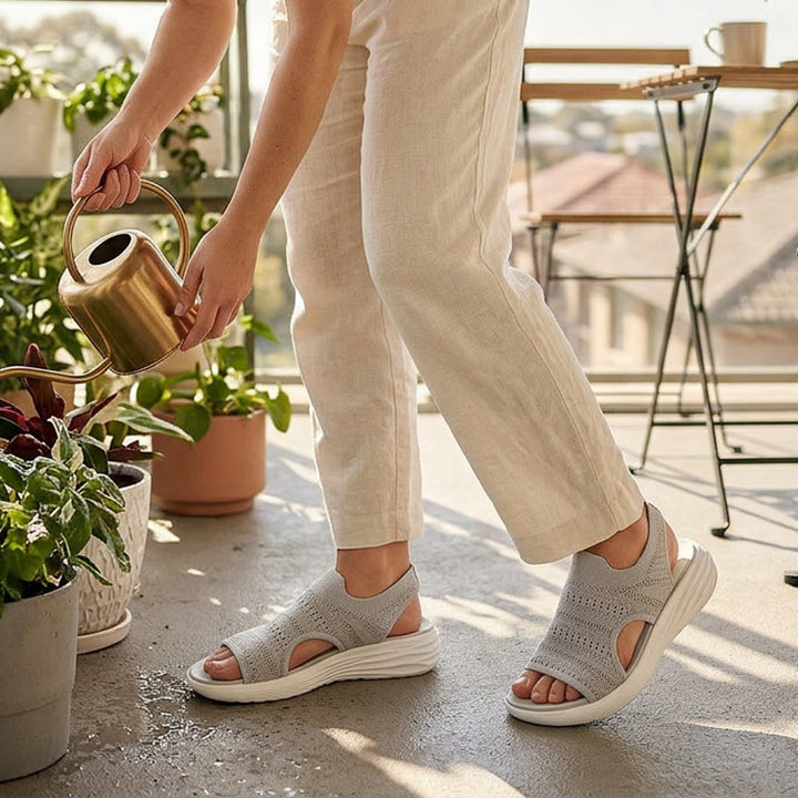 Breathable Knit Platform Sandals