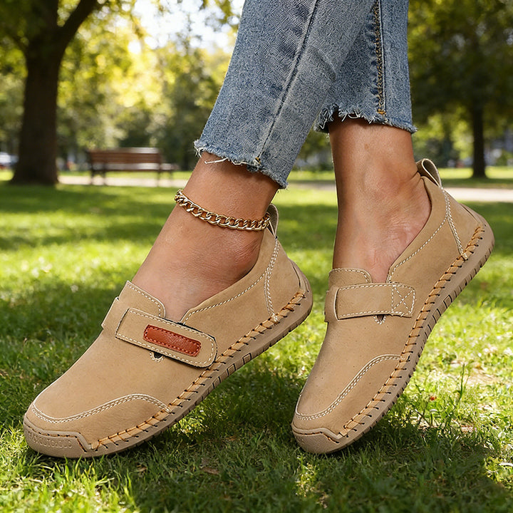 Women's Vintage Hand-Stitched Walking Shoes – Comfortable Casual Everyday Shoes