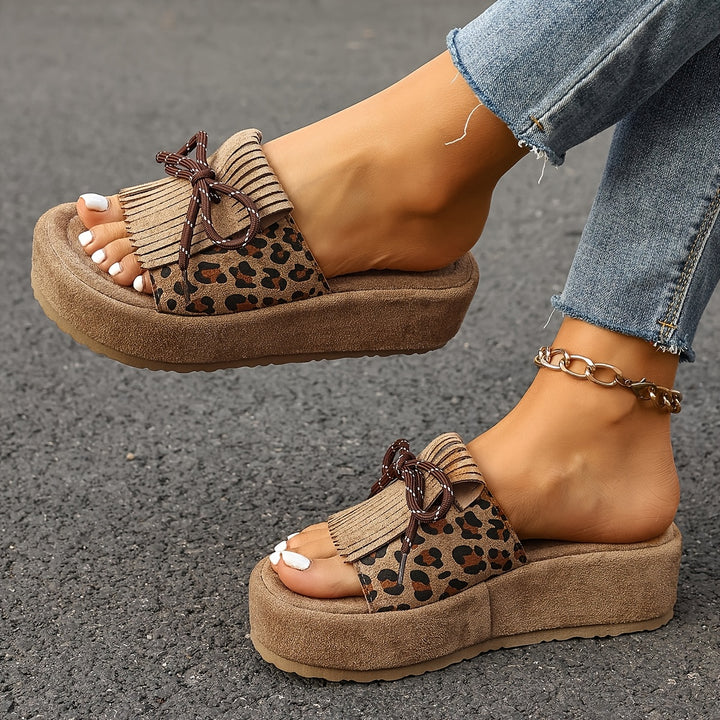 Tassel Bow Summer Sandals – Stylish Mid-Heel Comfort Sandals for Women