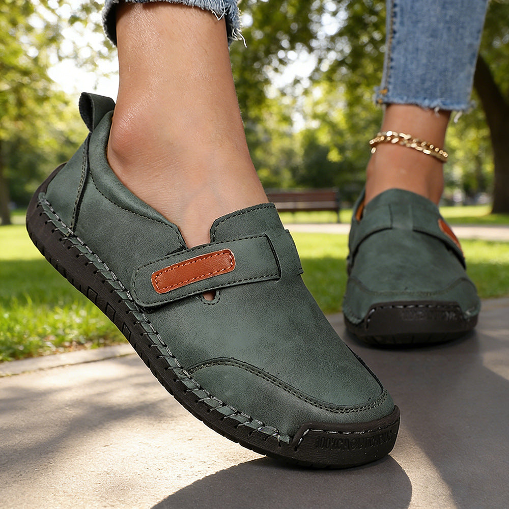 Women's Vintage Hand-Stitched Walking Shoes – Comfortable Casual Everyday Shoes