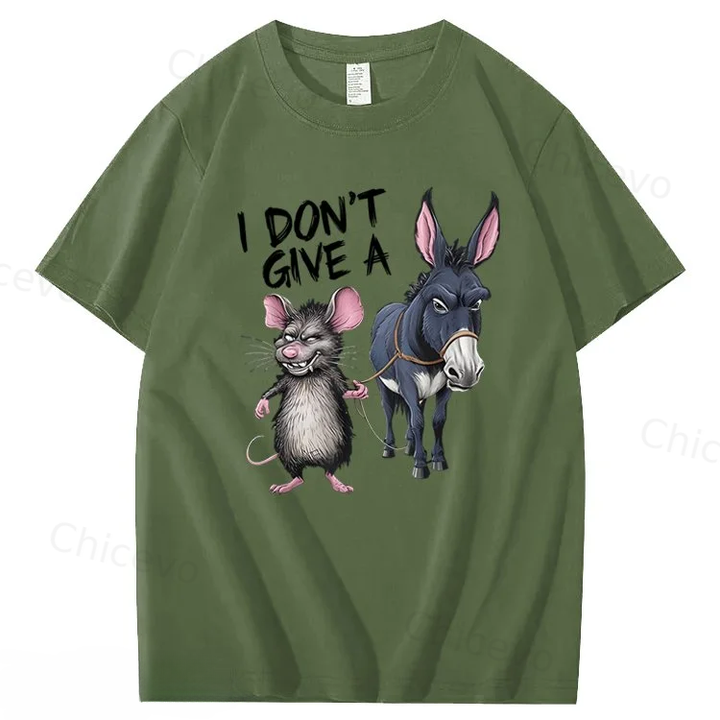 I Don't Give A Rats Ass Mouse & Donkey T-Shirt